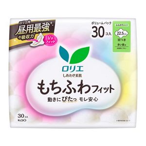 ロリエ　しあわせ素肌　もちふわｆｉｔ　ボリュームパック　多い昼用２２．５ｃｍ　羽つき　３０個