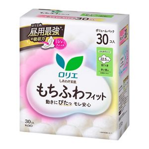 ロリエ　しあわせ素肌　もちふわｆｉｔ　ボリュームパック　多い昼用２２．５ｃｍ　羽つき　３０個