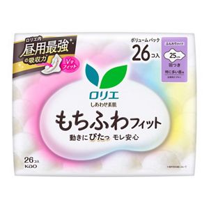 ロリエ　しあわせ素肌　もちふわｆｉｔ　ボリュームパック　特に多い昼用２５ｃｍ　羽つき　２６個
