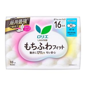 ロリエ　しあわせ素肌　もちふわｆｉｔ　ボリュームパック　特別心配な昼用３０ｃｍ　羽つき　１６個