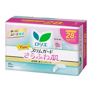 ロリエ　スリムガード　さらふわ肌　特に多い昼用２５ｃｍ　羽つき　２８個