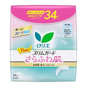 ロリエ　スリムガード　さらふわ肌　多い昼用２２．５ｃｍ　羽つき　３４個