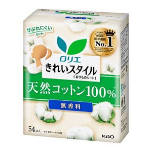 ロリエ　きれいスタイル　天然コットン１００％　５４コ入