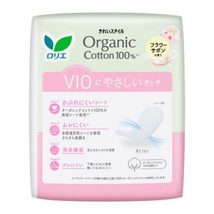 ロリエ　きれいスタイル　オーガニックコットン１００％　フラワーサボンの香り　５０コ入