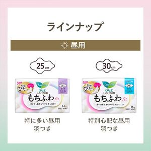 ロリエ　しあわせ素肌　もちふわｆｉｔ　特別心配な昼用３０ｃｍ　羽つき　９個