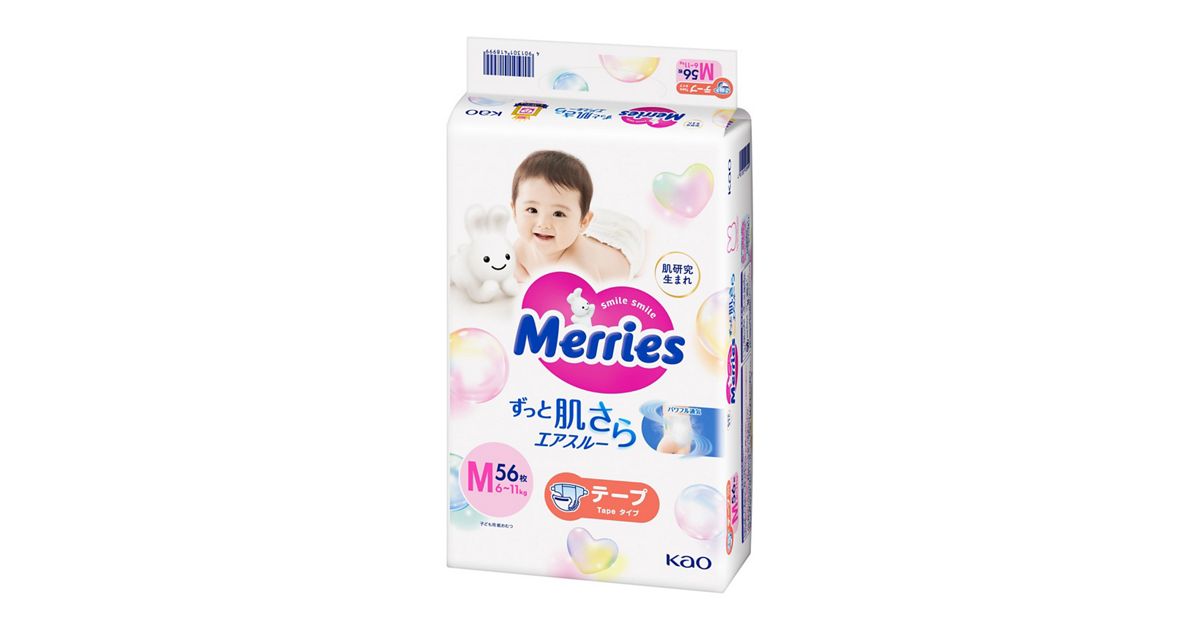 メリーズ エアスルー テープ Mサイズ 56枚 4個セット | 花王公式 