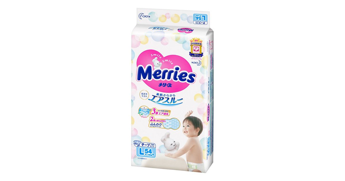メリーズ さらさらエアスルー Lサイズ（9～14kg） ［54枚］ | 花王公式 