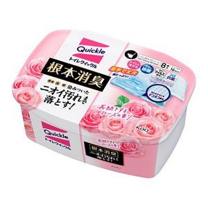 トイレクイックル　根本消臭　長続きするローズの香り　容器入　８枚
