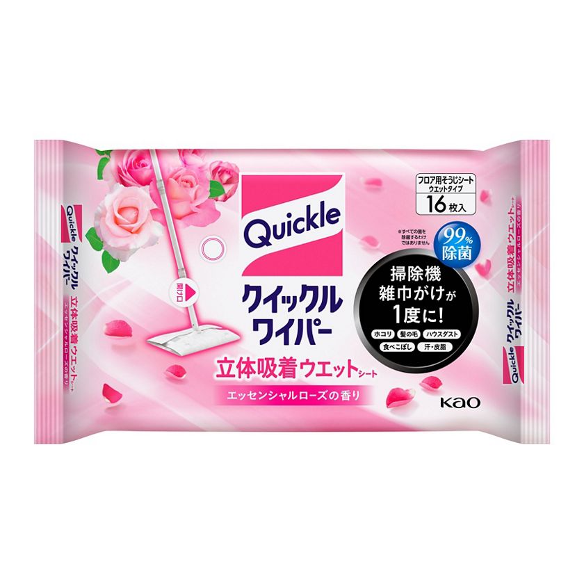 クイックルワイパー 立体吸着ウエットシート エッセンシャルローズの 