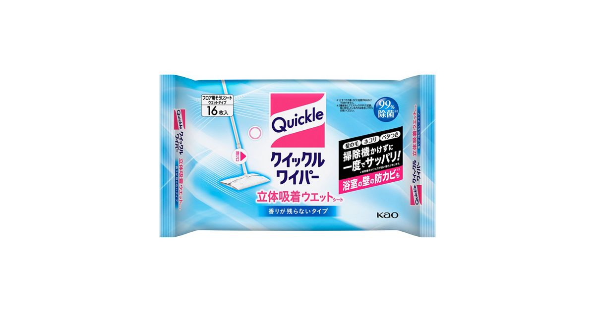クイックルワイパー 立体吸着ウエットシート 香りが残らないタイプ 