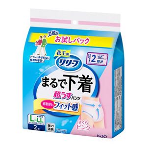 リリーフ　パンツタイプ　まるで下着　２回分　ピンク　Ｌ２枚