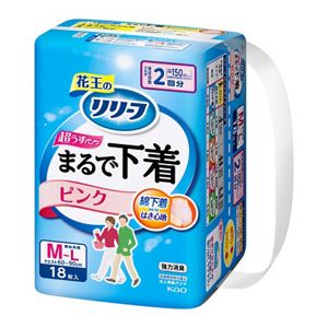 リリーフ　パンツタイプ　まるで下着 ２回分　ピンク　Ｍ１０８枚【ケース販売】　定期便