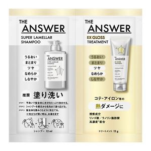 ＴＨＥ　ＡＮＳＷＥＲ　スーパーラメラシャンプー＆ＥＸグロストリートメント　ＦＯＲ　ＨＥＡＴ　ＤＡＭＡＧＥ　ピロー１２ｍｌ＆１２ｇ