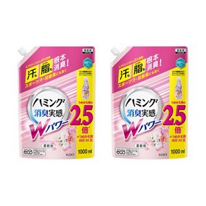 ハミング消臭実感Ｗパワー　フレッシュフローラルの香り　１．０Ｌスパウトパウチ　２個セット