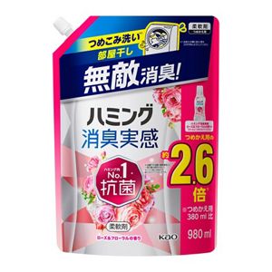 ハミング消臭実感　ローズ＆フローラルの香り　つめかえ用　９８０ＭＬ　３個セット