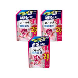 ハミング消臭実感　ローズ＆フローラルの香り　つめかえ用　９８０ＭＬ　３個セット