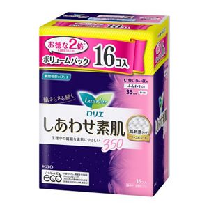 ロリエ　しあわせ素肌　特に多い夜用３５ｃｍ　羽つき　１６個　２個セット