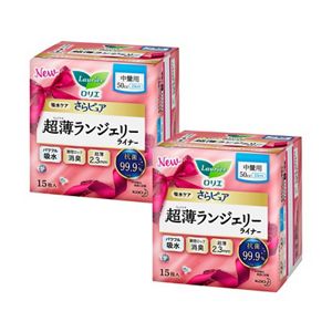 ロリエ　さらピュア　超薄ランジェリーライナー　５０ｃｃ　１５枚　２個セット