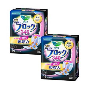 ロリエ　朝までブロック　３４０　１６コ入　２個セット