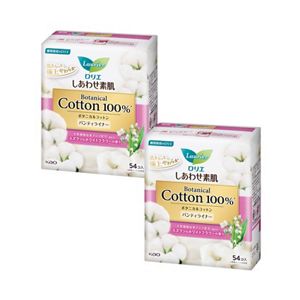 ロリエ　しあわせ素肌パンティライナー　Ｂｏｔａｎｉｃａｌ　Ｃｏｔｔｏｎ１００％　スズラン＆ホワイトフラワーの香り　５４コ入　２個セット