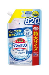バスマジックリン泡立ちスプレー　SUPERCLEAN　香りが残らないタイプ　スパウトパウチ　８２０ｍｌ　３個セット