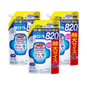 バスマジックリン泡立ちスプレー　除菌・抗菌　アルコール成分プラス　スパウトパウチ　８２０ｍｌ　３個セット