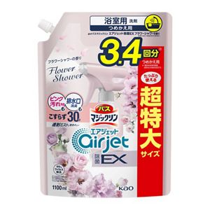 バスマジックリン　エアジェット　除菌ＥＸ　フラワーシャワーの香り　つめかえ用　１１００ｍｌ　３個セット