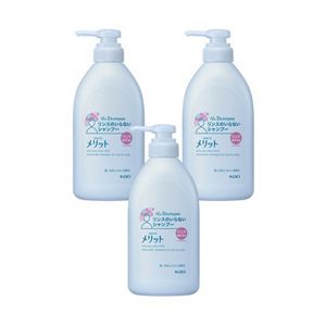 メリット　リンスのいらないシャンプー　ポンプ　４８０ｍｌ　３個セット