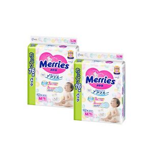 メリーズ　さらさらエアスルー　Ｍサイズ７６枚入り　２個セット