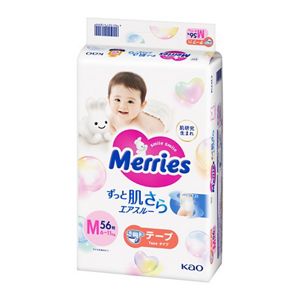 メリーズ エアスルー テープ Mサイズ 56枚 4個セット | 花王
