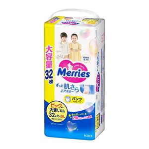 メリーズ　エアスルー　パンツ　ビッグより大きいサイズ３２枚　２個セット【ケース販売】