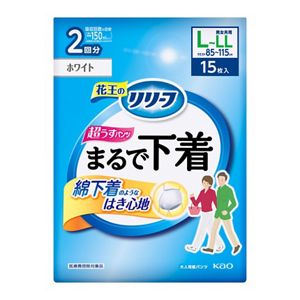 リリーフ　パンツタイプ　まるで下着２回分　Ｌ１５枚　４個セット【ケース販売】