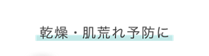 乾燥・肌荒れ予防に