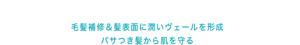 毛髪補修＆髪表面に潤いヴェールを形成 パサつき髪から肌を守る