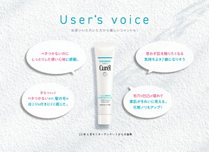 User’s voice お使いいただいた方から嬉しいコメントも！ ベタつかないのに しっとりした使い心地に感動。 まさに新感覚のスキンケア！ さらっとして ベタつかないので、髪の毛や ほこりも付きにくく感じた。思わず肌を触りたくなる 気持ちよさ♪癖になりそう 毛穴や凹凸が隠れて 素肌がきれいに見える。 化粧ノリもアップ！ 23年4月モニターアンケートからの抜粋