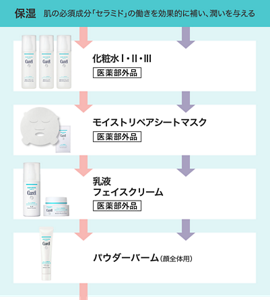 保湿 肌の必須成分「セラミド」の働きを効果的に補い、潤いを与える