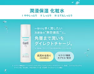 潤浸保湿 化粧水 Ⅰややしっとり Ⅱしっとり Ⅲとてもしっとり 一秒でも早く潤したい洗顔後の“無防備肌*”に。角層まで潤いをダイレクトチャージ。 * 洗顔後、スキンケア前の乾燥対策をしていない肌 肌荒れを防ぐ（消炎剤配合） セラミド機能カプセル※配合 ※ セラミド機能成分（ヘキサデシロキシPGヒドロキシエチルヘキサデカナミド：保湿）、ステアロイルメチルタウリンNa（乳化剤）、POE水添ヒマシ油（可溶剤）からなるベシクル構造