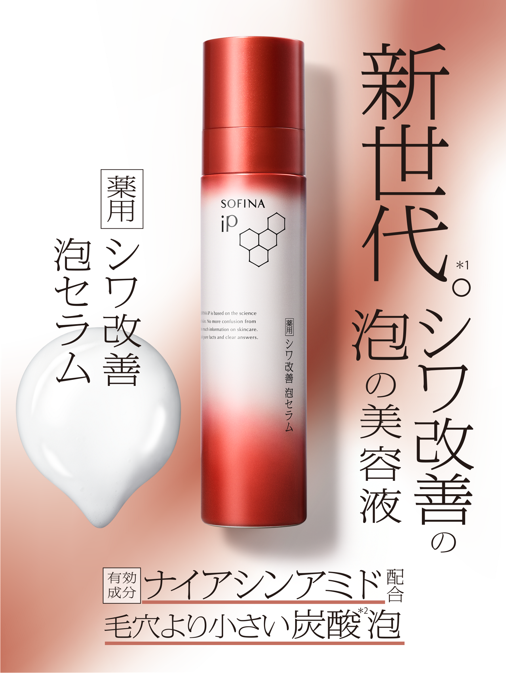 SOFINA iP シワ改善 泡セラム 限定2本セット 公式】花王 ソフィーナ SOFINA iP 【薬用】 シワ改善 泡セラム
