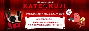 KATE商品を税込4,000以上購入でクジ1枚配布　大当たりでキラキラKATE商品4点プレゼント
