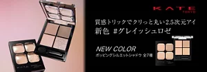 KATEポッピングシルエットシャドウ　質感トリックでクリっと丸い2.5次元アイ 新色グレイッシュロゼ