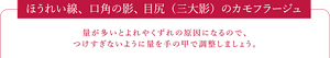 ほうれい線、口角の影、  目尻（三大影）のカモフラージュ