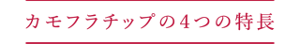 カモフラチップの4つの特長