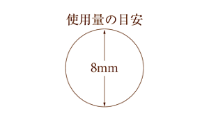 使用量の目安は直径8㎜です。