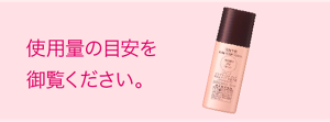 商品パッケージ裏面にある使用量の目安を御覧ください。