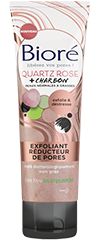 BIORÉ<sup>®</sup> Exfoliant Réducteur de Pores Quartz Rose + Charbon 
