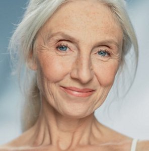 Mature woman with radiant, cared-for skin