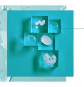 Curél product textures showcased using perspex blocks 