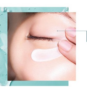 Gently applying Curél moisturiser to the under-eye area