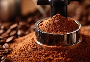 Closeup of a background with a textured coffee grind used as a banner