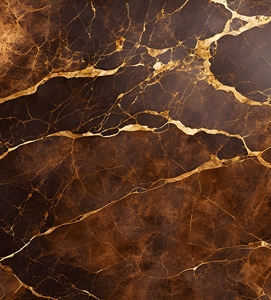 A brown and gold marble wall with cracks and splinters